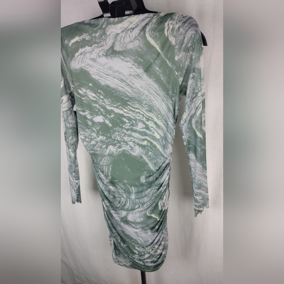 BP Ruched Body Con Long Sleeve Mini Dress Green Medium 8 - 10 NWT - Picture 11 of 11